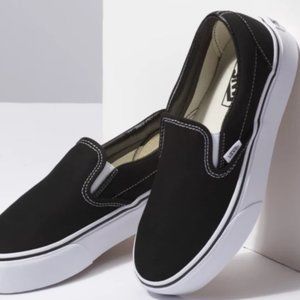 Vans Slip on Platform Black Womens 7.5